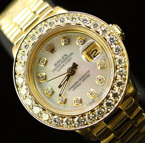 ladies rolex oyster perpetual datejust with diamonds president|rolex oyster perpetual diamond bezel.